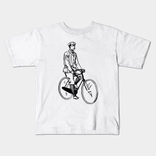 Vintage Bicycle Cyclists Kids T-Shirt